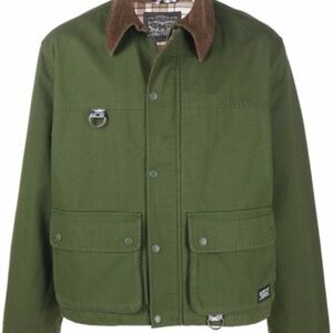 Levi's Olive Green Military Jacket with Brown Collar